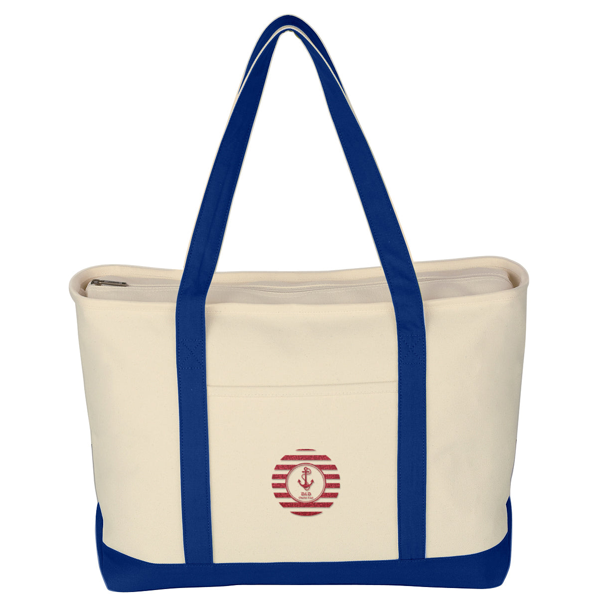 Large Starboard Recycled Cotton Canvas Tote Bag, 24 oz Embroidery - Embroidery