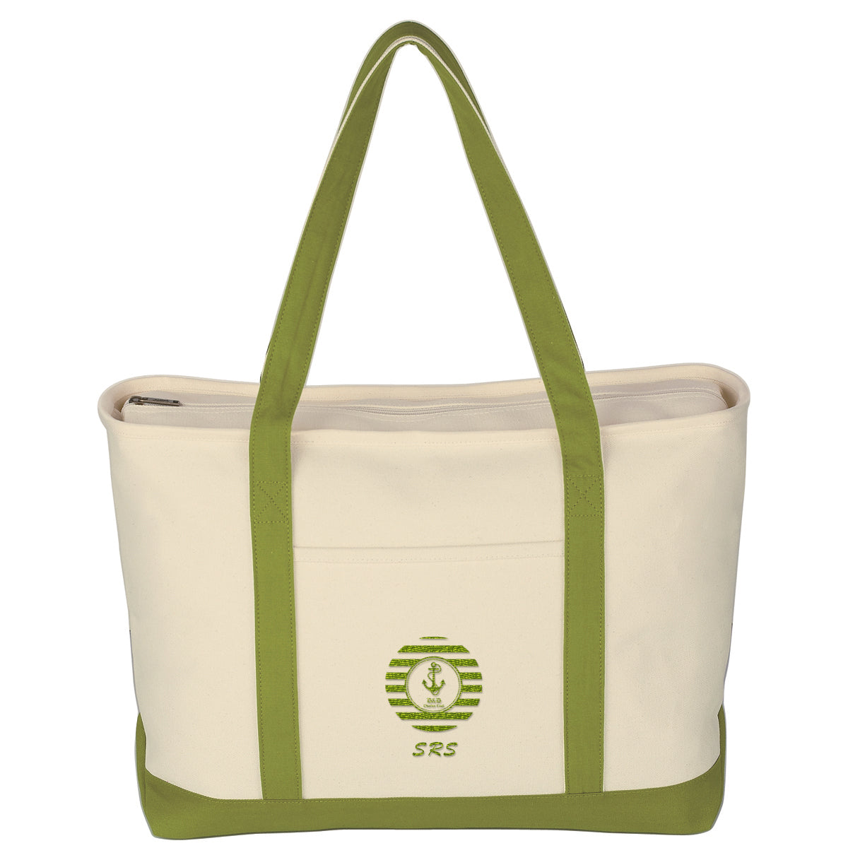 Large Starboard Recycled Cotton Canvas Tote Bag, 24 oz Embroidery - Embroidery