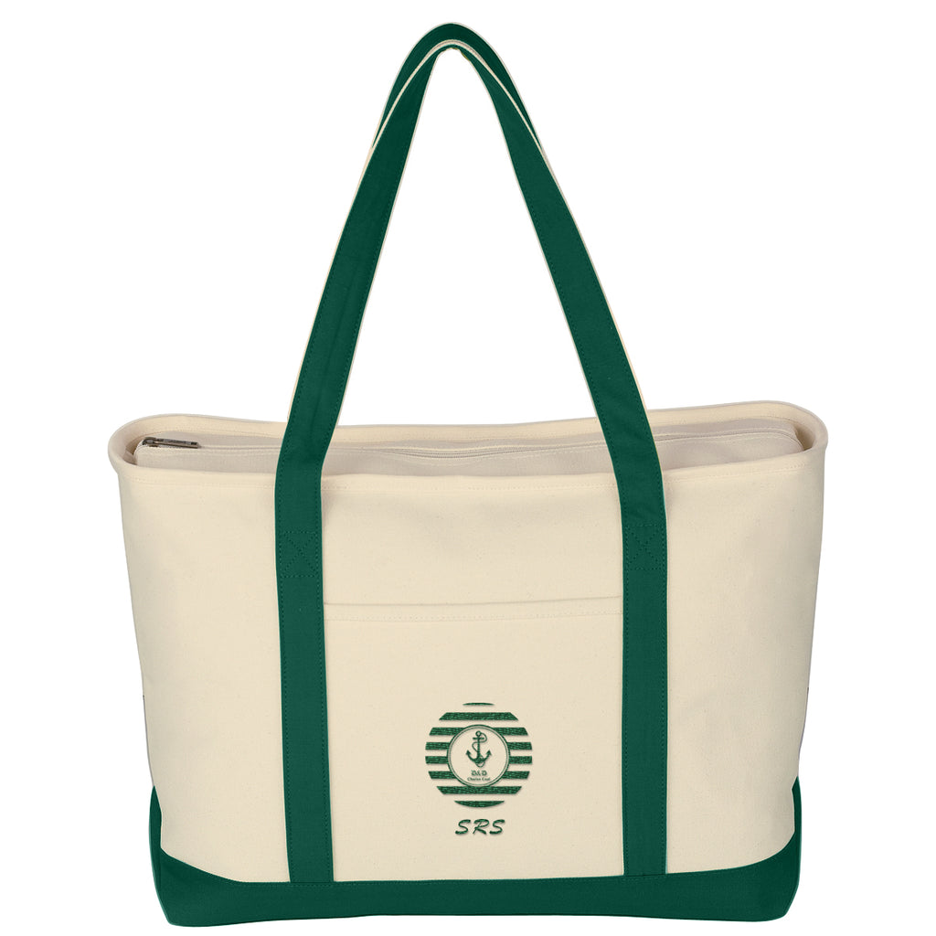 Large Starboard Recycled Cotton Canvas Tote Bag, 24 oz Embroidery - Embroidery