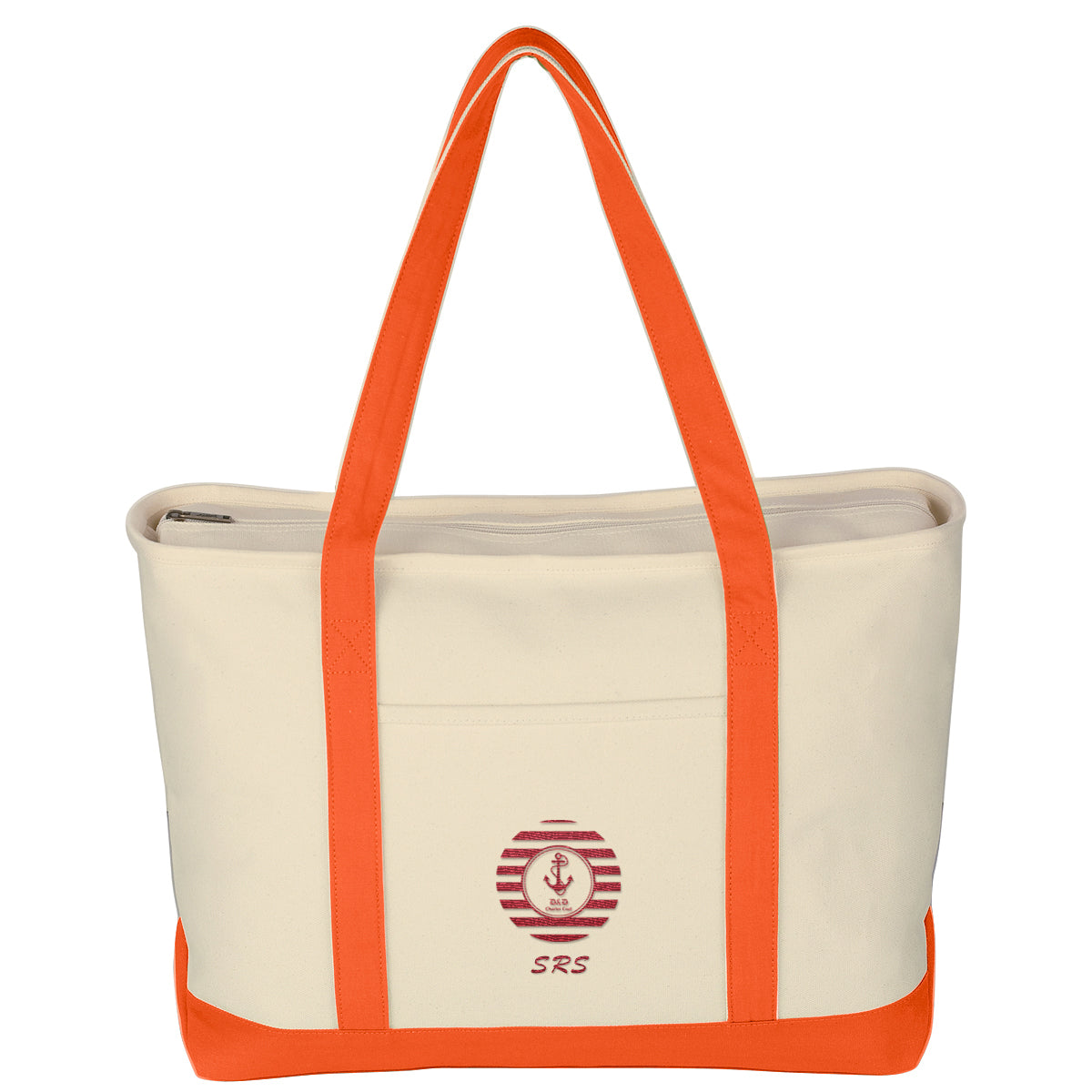 Large Starboard Recycled Cotton Canvas Tote Bag, 24 oz Embroidery - Embroidery
