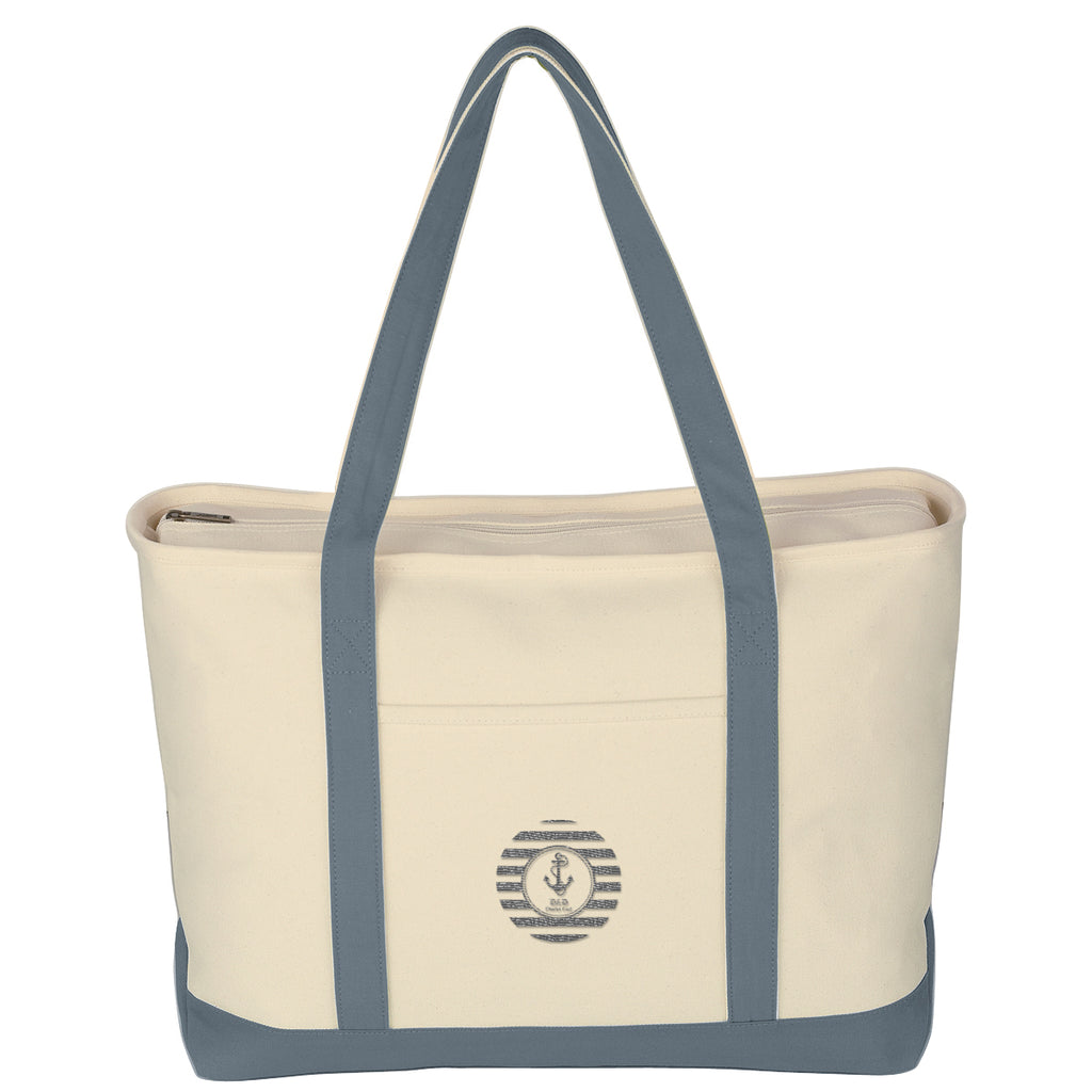 Large Starboard Recycled Cotton Canvas Tote Bag, 24 oz Embroidery - Embroidery