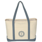 Large Starboard Recycled Cotton Canvas Tote Bag, 24 oz Embroidery - Gray - Silk Screen