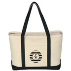 Large Starboard Recycled Cotton Canvas Tote Bag, 24 oz Embroidery - Natural with Black - Silk Screen