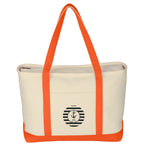 Large Starboard Recycled Cotton Canvas Tote Bag, 24 oz Embroidery - Orange - Silk Screen