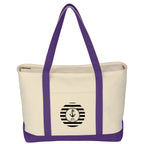 Large Starboard Recycled Cotton Canvas Tote Bag, 24 oz Embroidery - Purple - Silk Screen