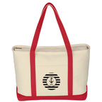 Large Starboard Recycled Cotton Canvas Tote Bag, 24 oz Embroidery - Red - Silk Screen