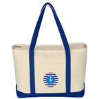 Large Starboard Recycled Cotton Canvas Tote Bag, 24 oz Embroidery - Royal Blue - Colorbrite
