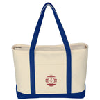 Large Starboard Recycled Cotton Canvas Tote Bag, 24 oz Embroidery - Royal Blue - Embroidery