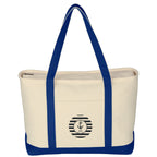 Large Starboard Recycled Cotton Canvas Tote Bag, 24 oz Embroidery - Royal Blue - Silk Screen