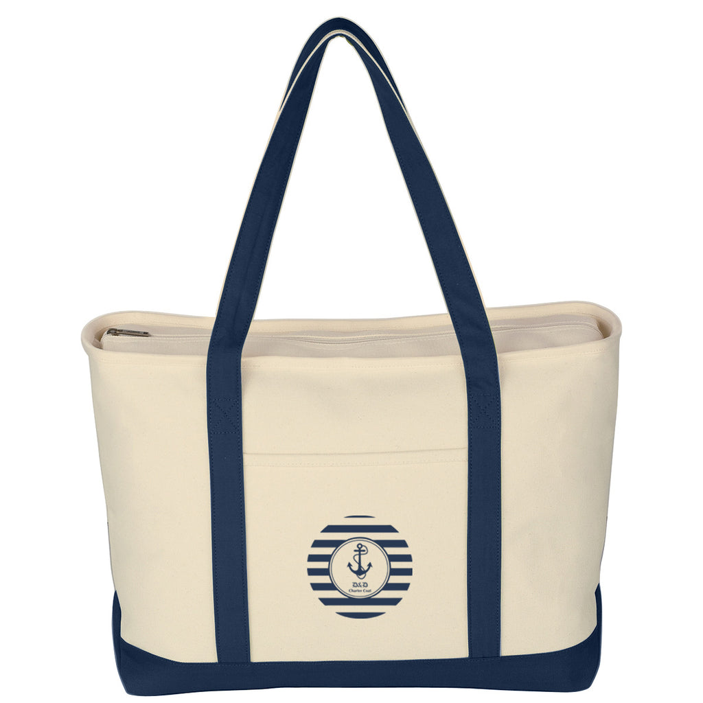Large Starboard Recycled Cotton Canvas Tote Bag, 24 oz Embroidery - Silk Screen