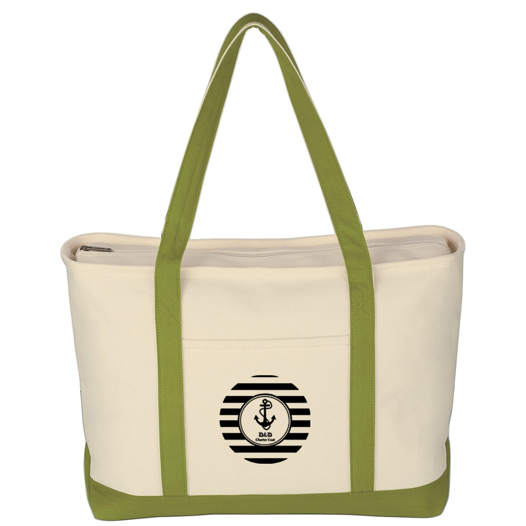 Large Starboard Recycled Cotton Canvas Tote Bag, 24 oz Embroidery - Silk Screen