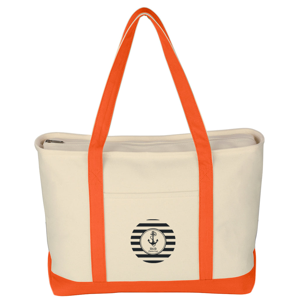 Large Starboard Recycled Cotton Canvas Tote Bag, 24 oz Embroidery - Silk Screen