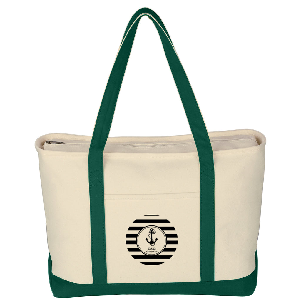 Large Starboard Recycled Cotton Canvas Tote Bag, 24 oz Embroidery - Silk Screen