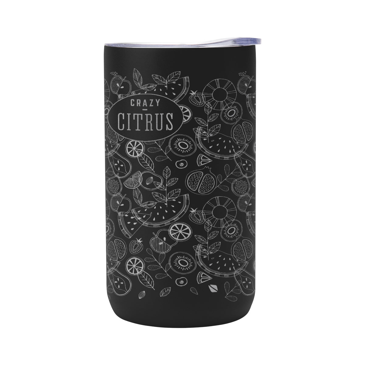 Laser Engraved Double Walled Can Cooler, Four-Way, 12 oz - Black - Laser