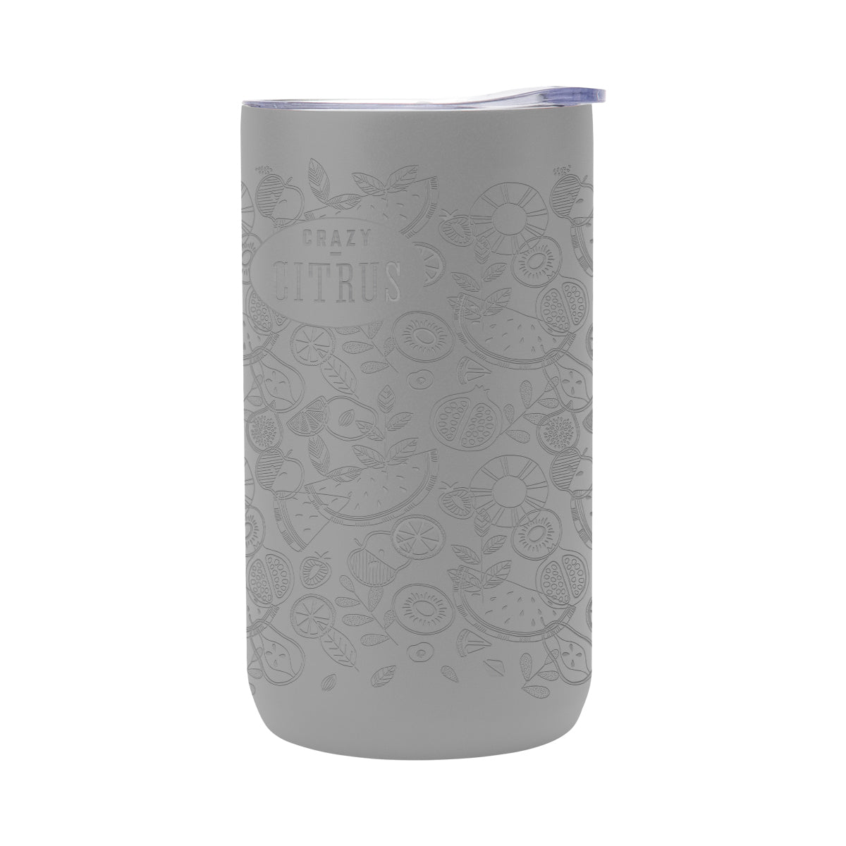 Laser Engraved Double Walled Can Cooler, Four-Way, 12 oz - Gray - Laser