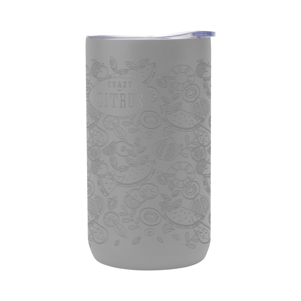 Laser Engraved Double Walled Can Cooler, Four-Way, 12 oz - Gray - Laser