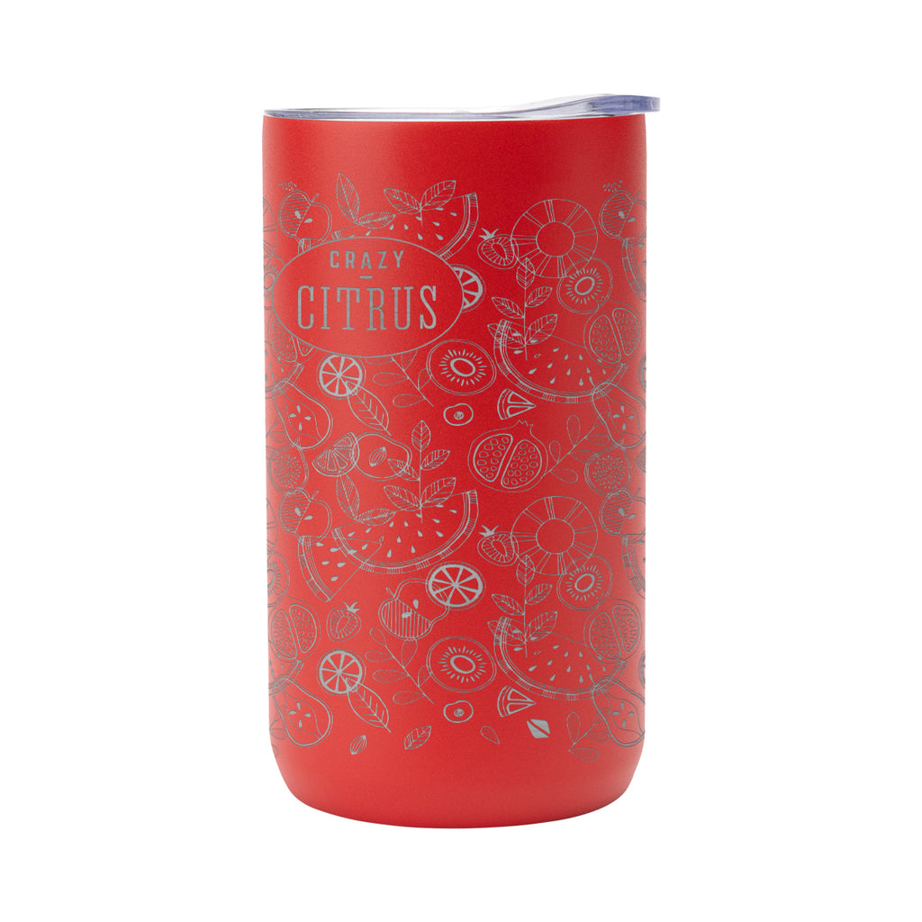 Laser Engraved Double Walled Can Cooler, Four-Way, 12 oz - Red - Laser