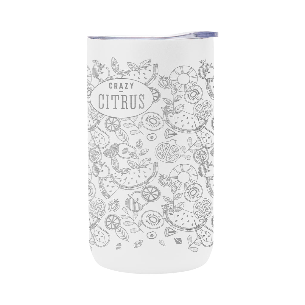 Laser Engraved Double Walled Can Cooler, Four-Way, 12 oz - White - Laser