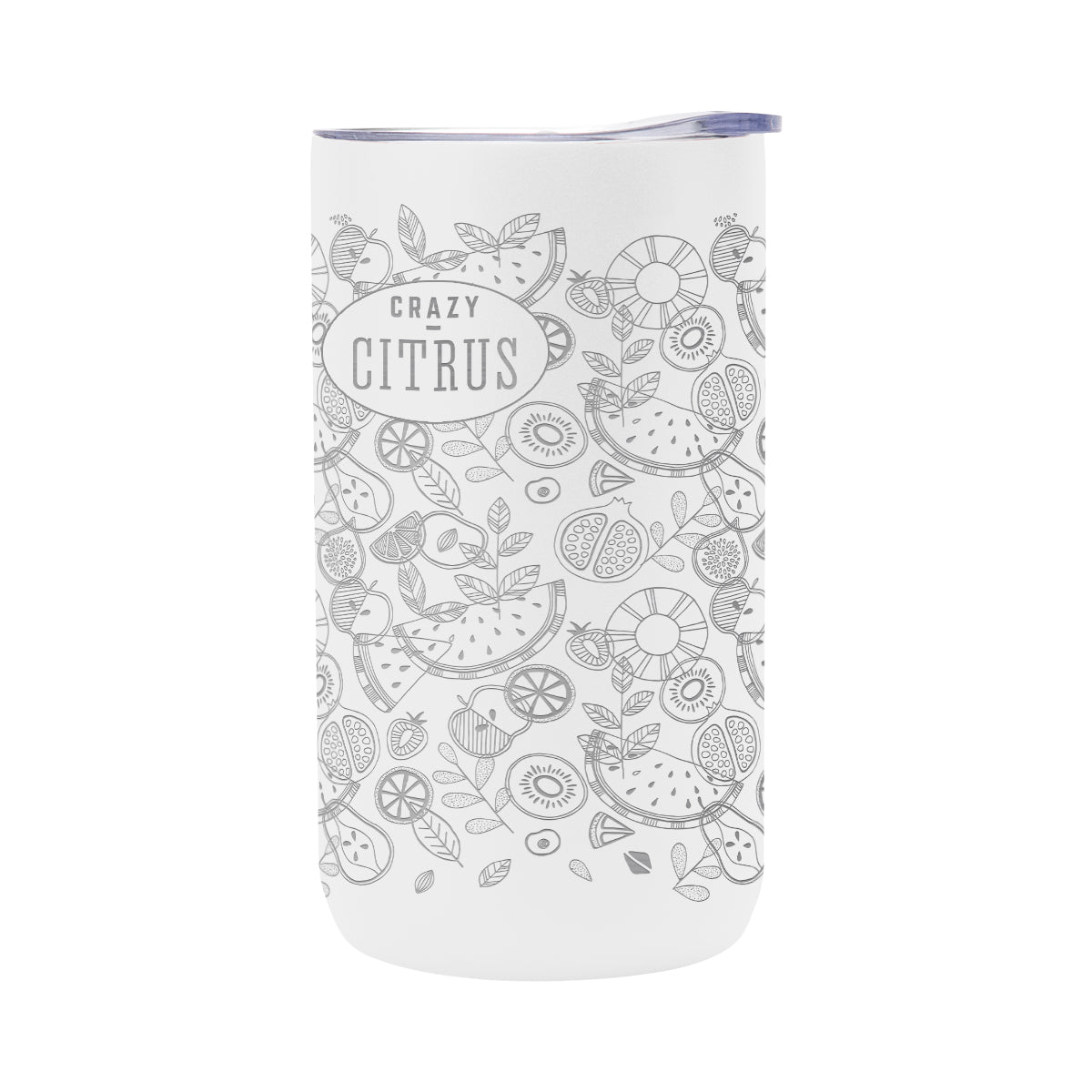 Laser Engraved Double Walled Can Cooler, Four-Way, 12 oz - White - Laser