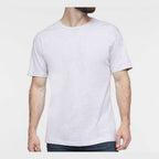 LAT Unisex Fine Jersey Tee Full Color - Ash - On Model Front