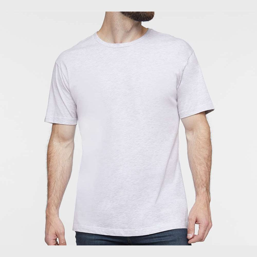 LAT Unisex Fine Jersey Tee Full Color - Ash - On Model Front