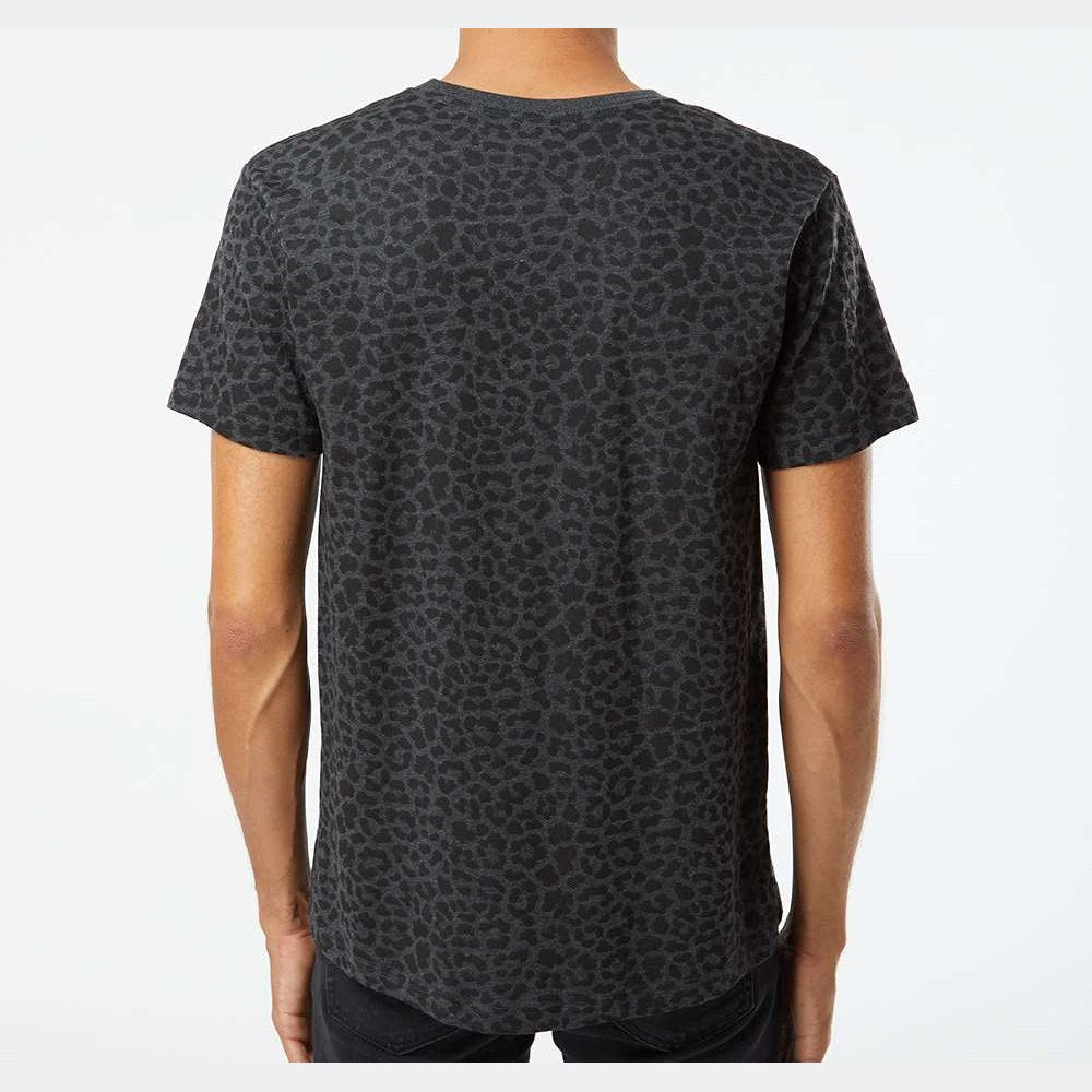 LAT Unisex Fine Jersey Tee Full Color - Black Leopard - On Model Back