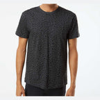 LAT Unisex Fine Jersey Tee Full Color - Black Leopard - On Model Front