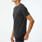 LAT Unisex Fine Jersey Tee Full Color - Black Leopard - On Model Side