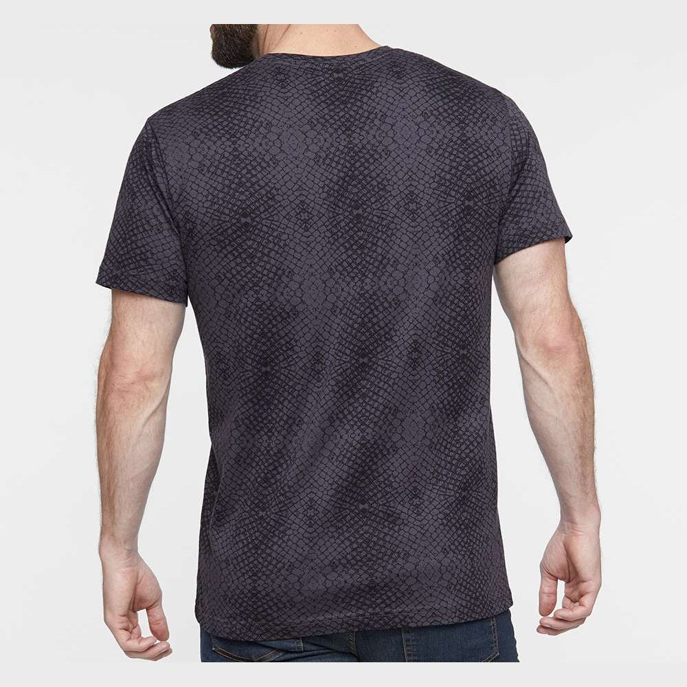 LAT Unisex Fine Jersey Tee Full Color - Black Reptile - On Model Back