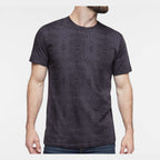 LAT Unisex Fine Jersey Tee Full Color - Black Reptile - On Model Front