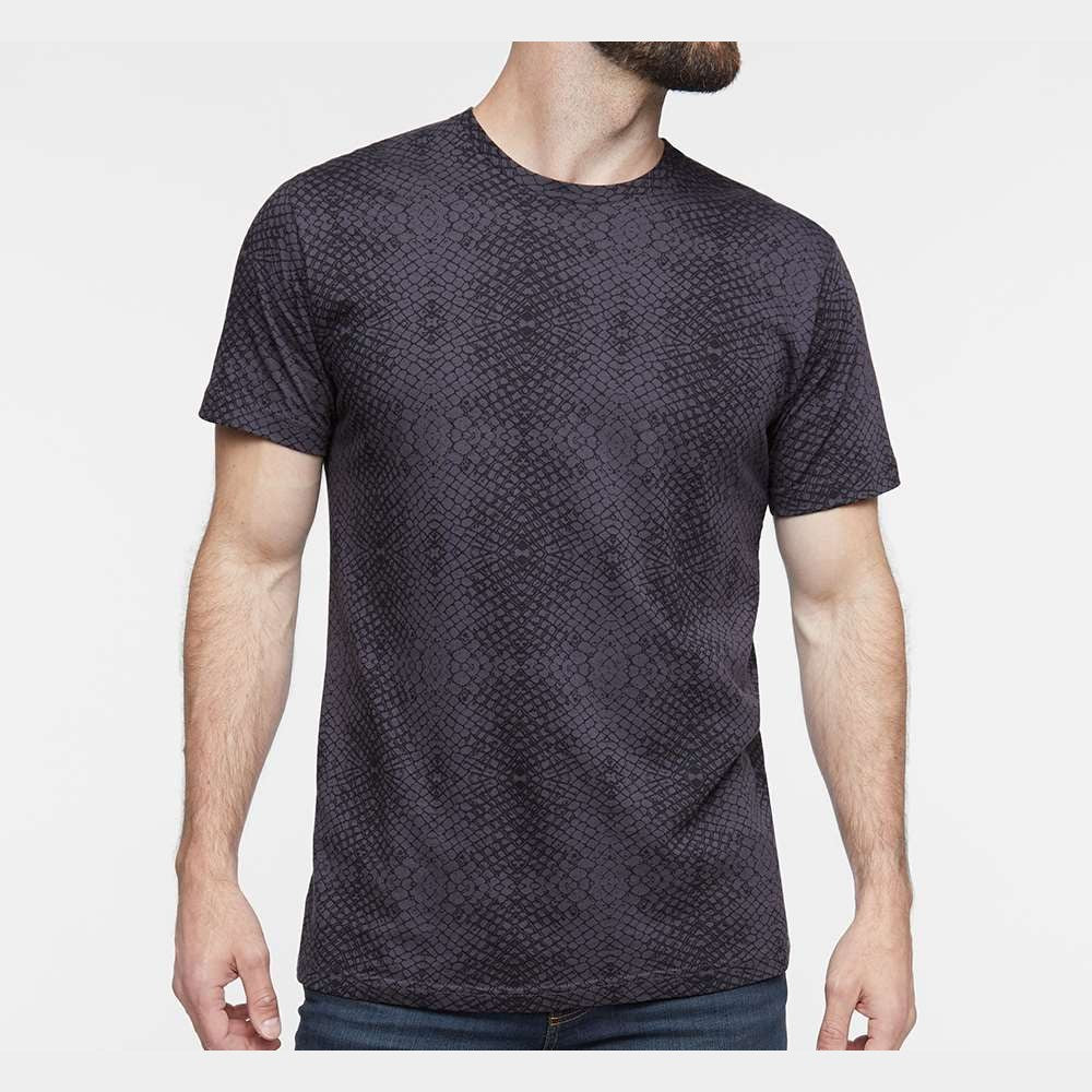 LAT Unisex Fine Jersey Tee Full Color - Black Reptile - On Model Front