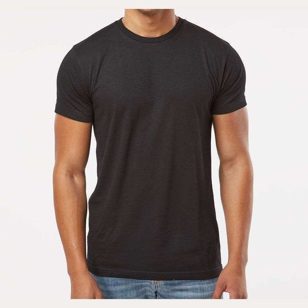 LAT Unisex Fine Jersey Tee Full Color - Blended Black - On Model Front
