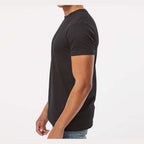 LAT Unisex Fine Jersey Tee Full Color - Blended Black - On Model Side