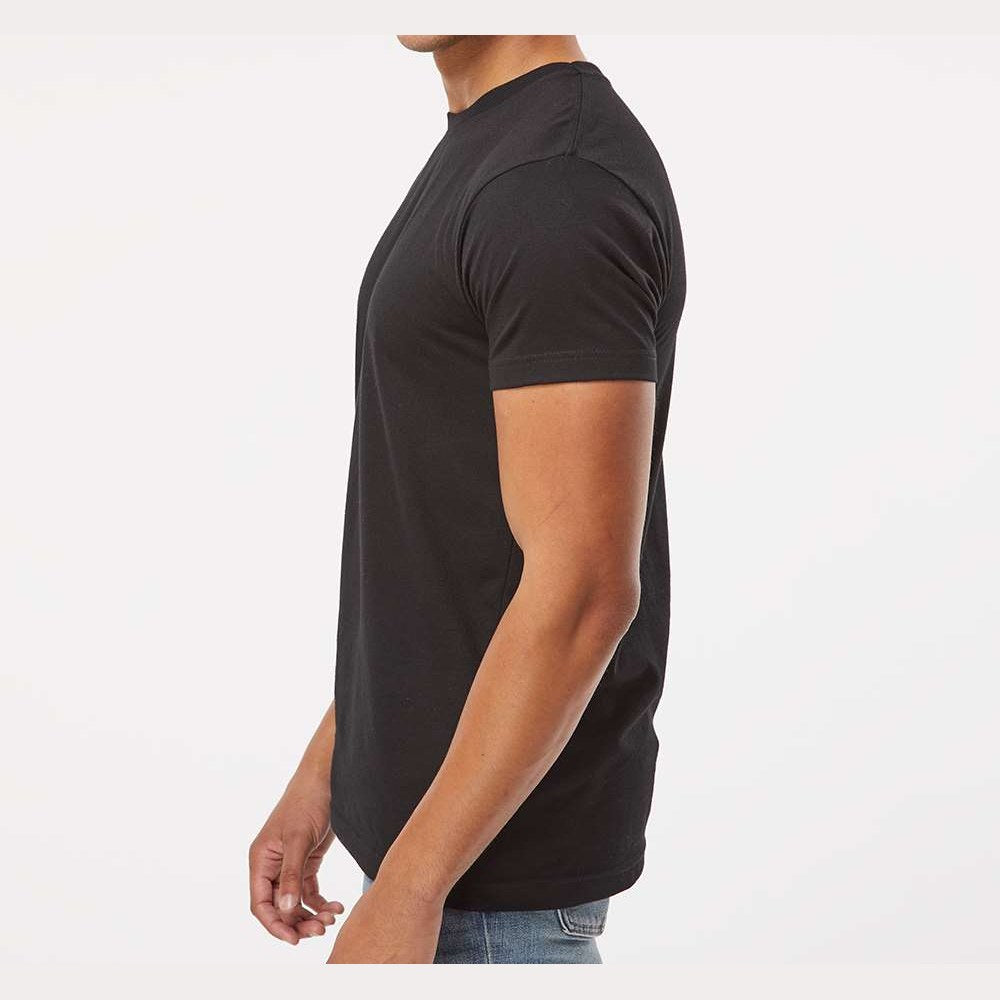 LAT Unisex Fine Jersey Tee Full Color - Blended Black - On Model Side
