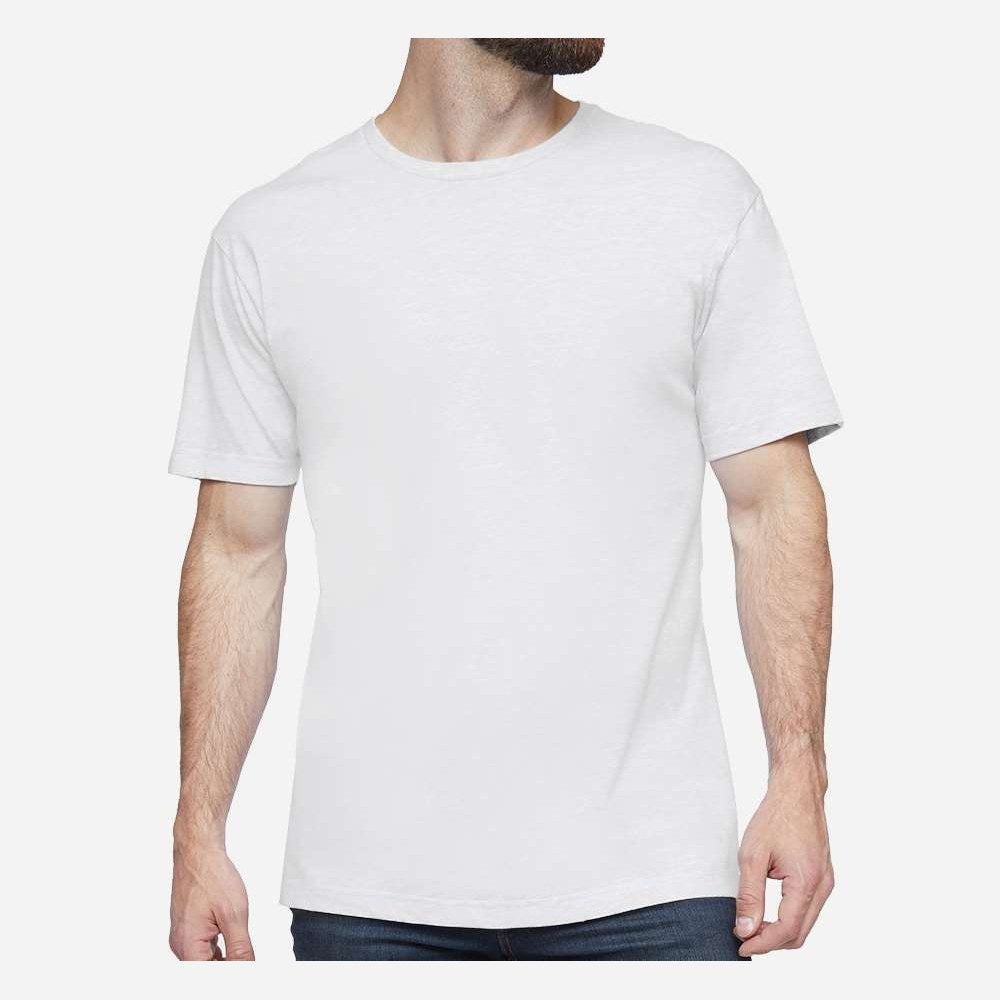 LAT Unisex Fine Jersey Tee Full Color - Blended White - On Model Front