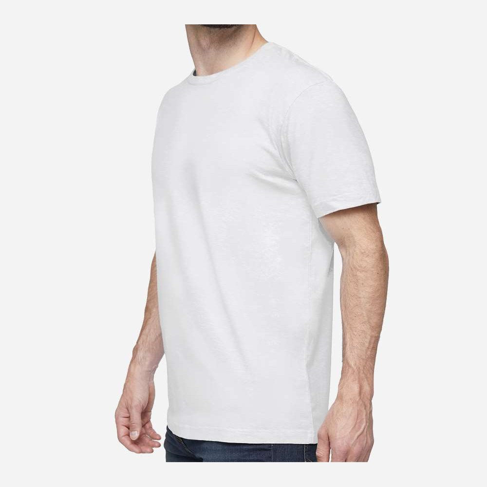 LAT Unisex Fine Jersey Tee Full Color - Blended White - On Model Side