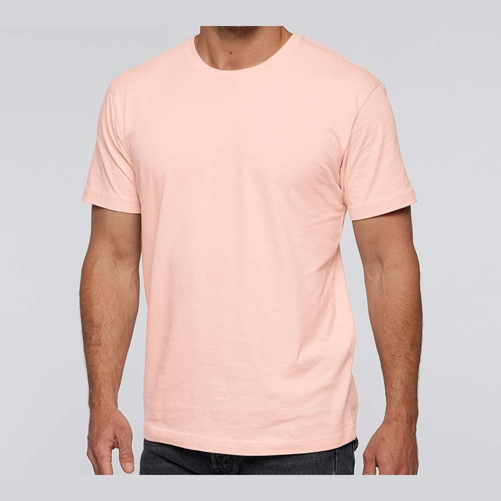 LAT Unisex Fine Jersey Tee Full Color - Blush - On Model Front
