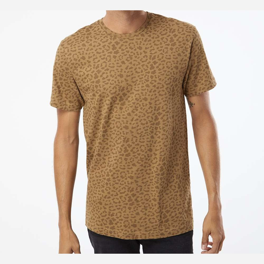 LAT Unisex Fine Jersey Tee Full Color - Brown Leopard - On Model Front