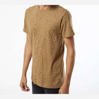 LAT Unisex Fine Jersey Tee Full Color - Brown Leopard - On Model Side