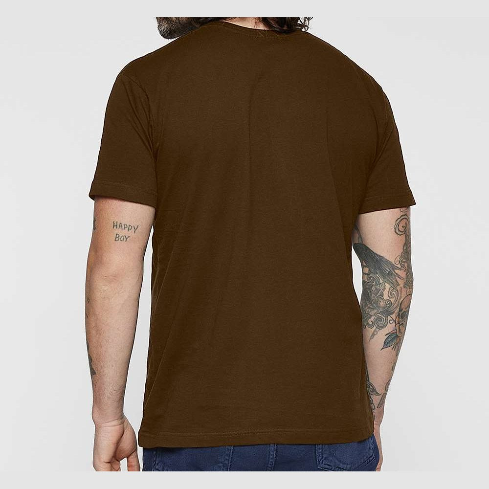 LAT Unisex Fine Jersey Tee Full Color - Brown - On Model Back