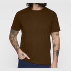 LAT Unisex Fine Jersey Tee Full Color - Brown - On Model Front