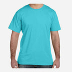 LAT Unisex Fine Jersey Tee Full Color - Caribbean - On Model Front