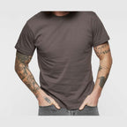 LAT Unisex Fine Jersey Tee Full Color - Charcoal - On Model Front