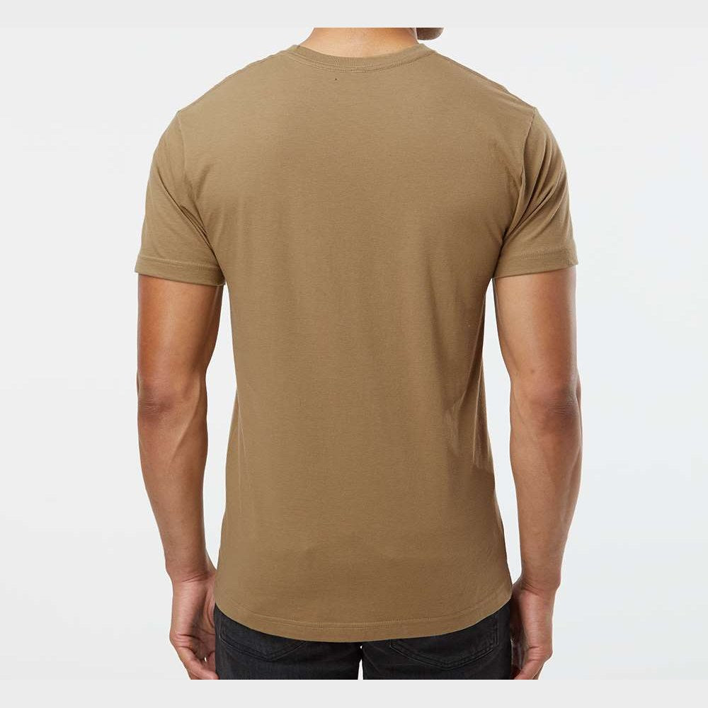 LAT Unisex Fine Jersey Tee Full Color - Coyote Brown - On Model Back