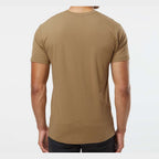 LAT Unisex Fine Jersey Tee Full Color - Coyote Brown - On Model Back