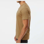 LAT Unisex Fine Jersey Tee Full Color - Coyote Brown - On Model Side