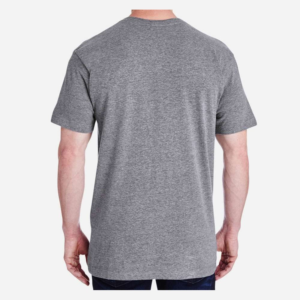 LAT Unisex Fine Jersey Tee Full Color - Granite Heather - On Model Back