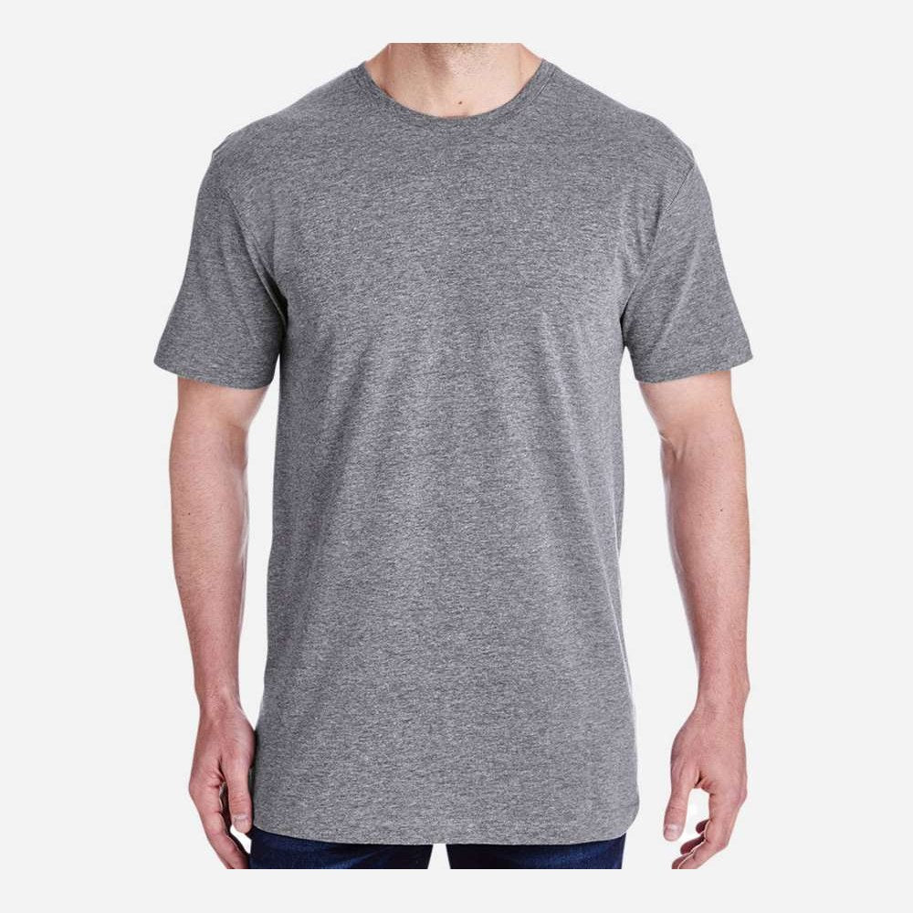LAT Unisex Fine Jersey Tee Full Color - Granite Heather - On Model Front
