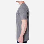 LAT Unisex Fine Jersey Tee Full Color - Granite Heather - On Model Side
