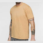 LAT Unisex Fine Jersey Tee Full Color - Latte - On Model Side